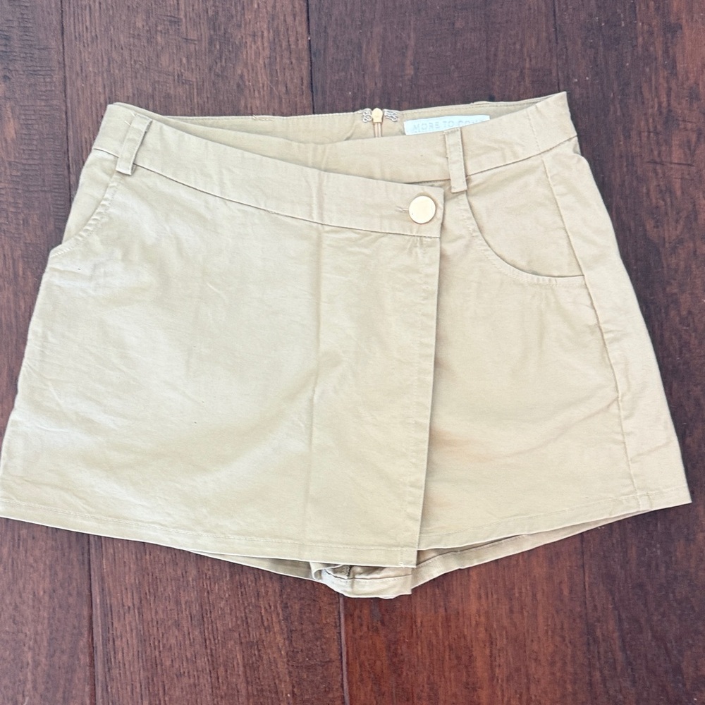 More to Come tan skort